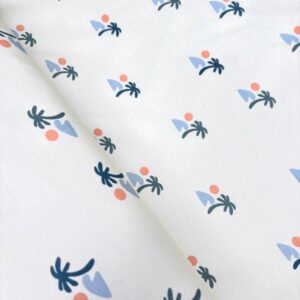 Tricot palmbomen geel - Goedkopestoffen.com