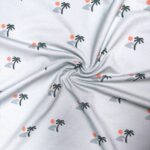 French terry palmbomen mint – Goedkopestoffen.com