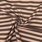 Tricot strepen 12mm bruin/toffee – Goedkopestoffen.com