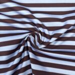 Tricot strepen 12mm hemelsblauw/donkerbruin – Goedkopestoffen.com