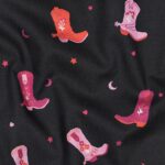 Katoen poplin cowboylaarzen zwart